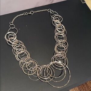Elegant Silver Circle Statement Piece Necklace (Fair Trade made)
